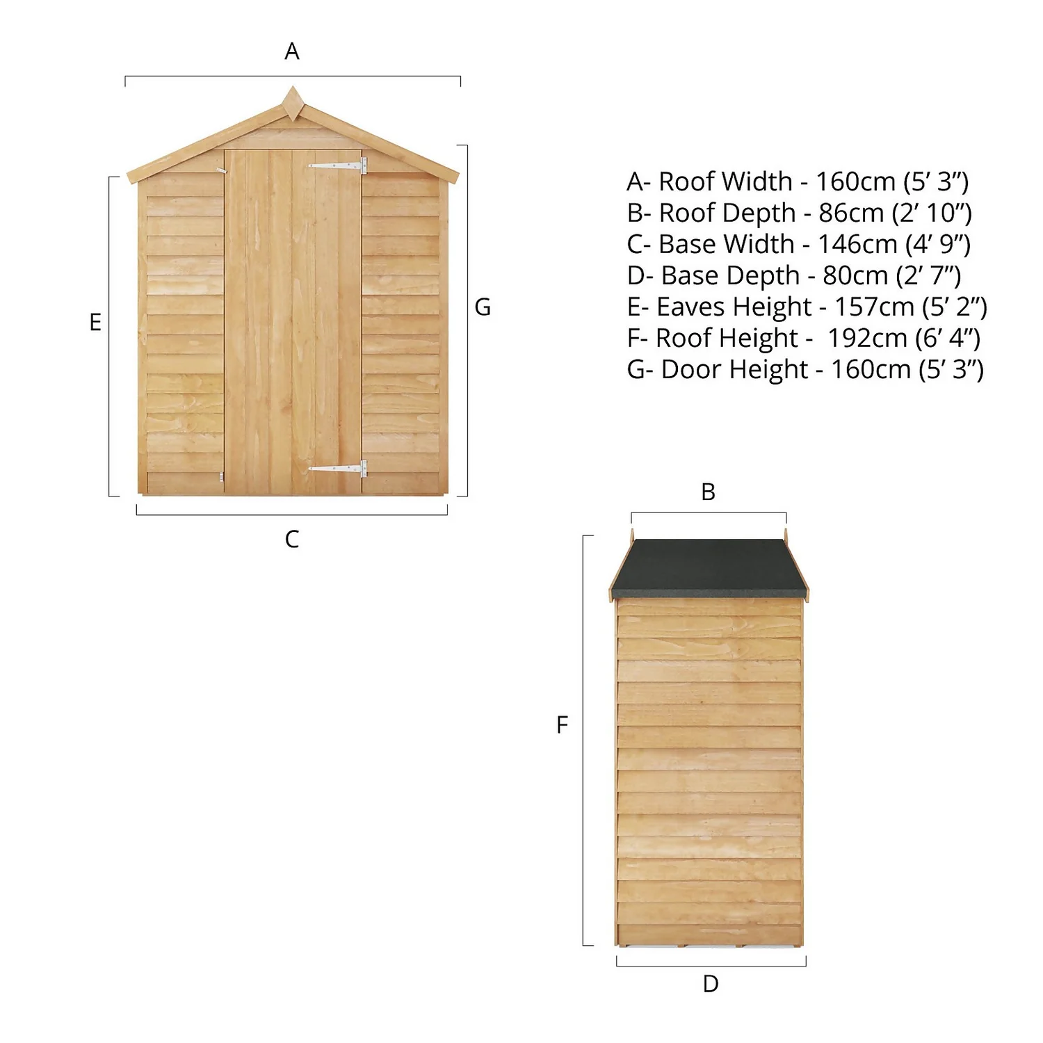 Mercia 5 X 3ft Overlap Apex Windowless Shed - Incl. Installation 11 Mercia 5 X 3ft Overlap Apex Windowless Shed - Incl. Installation - Image 9