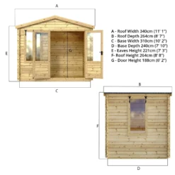 Mercia (Installation Included) 2.6x3.3m Sherwood 19mm Log Cabin -Elise Bloom 12825709 1454833218106195