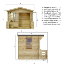 Mercia (Installation Included) 3.3x3.4m Sherwood 19mm Log Cabin 19 Mercia (Installation Included) 3.3x3.4m Sherwood 19mm Log Cabin -Elise Bloom 12825715 5994833219356904