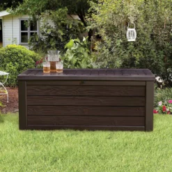 Keter Westwood Outdoor Garden Storage Box 570L - Brown 13 Keter Westwood Outdoor Garden Storage Box 570L - Brown -Elise Bloom 12828828 1094858568487996