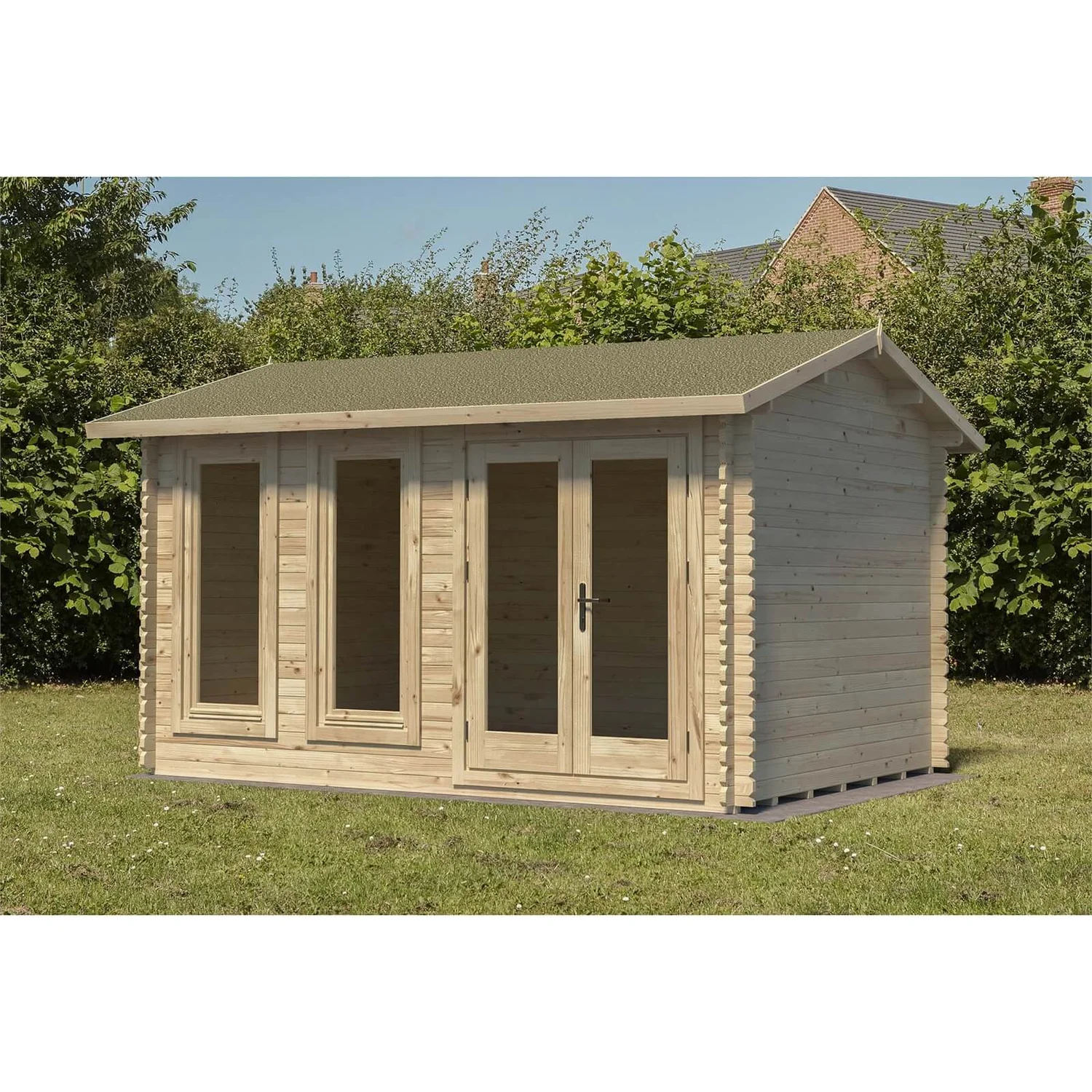 Chiltern 4.0m X 3.0m Log Cabin Single Glazed 24kg Felt, Plus Underlay 3 Chiltern 4.0m X 3.0m Log Cabin Single Glazed 24kg Felt, Plus Underlay