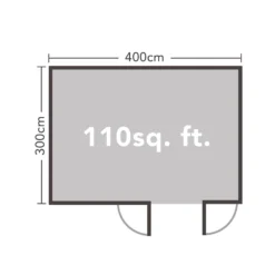 Chiltern 4.0m X 3.0m Log Cabin Double Glazed 34kg Felt, Plus Underlay -Elise Bloom 12832763 1644833197138976