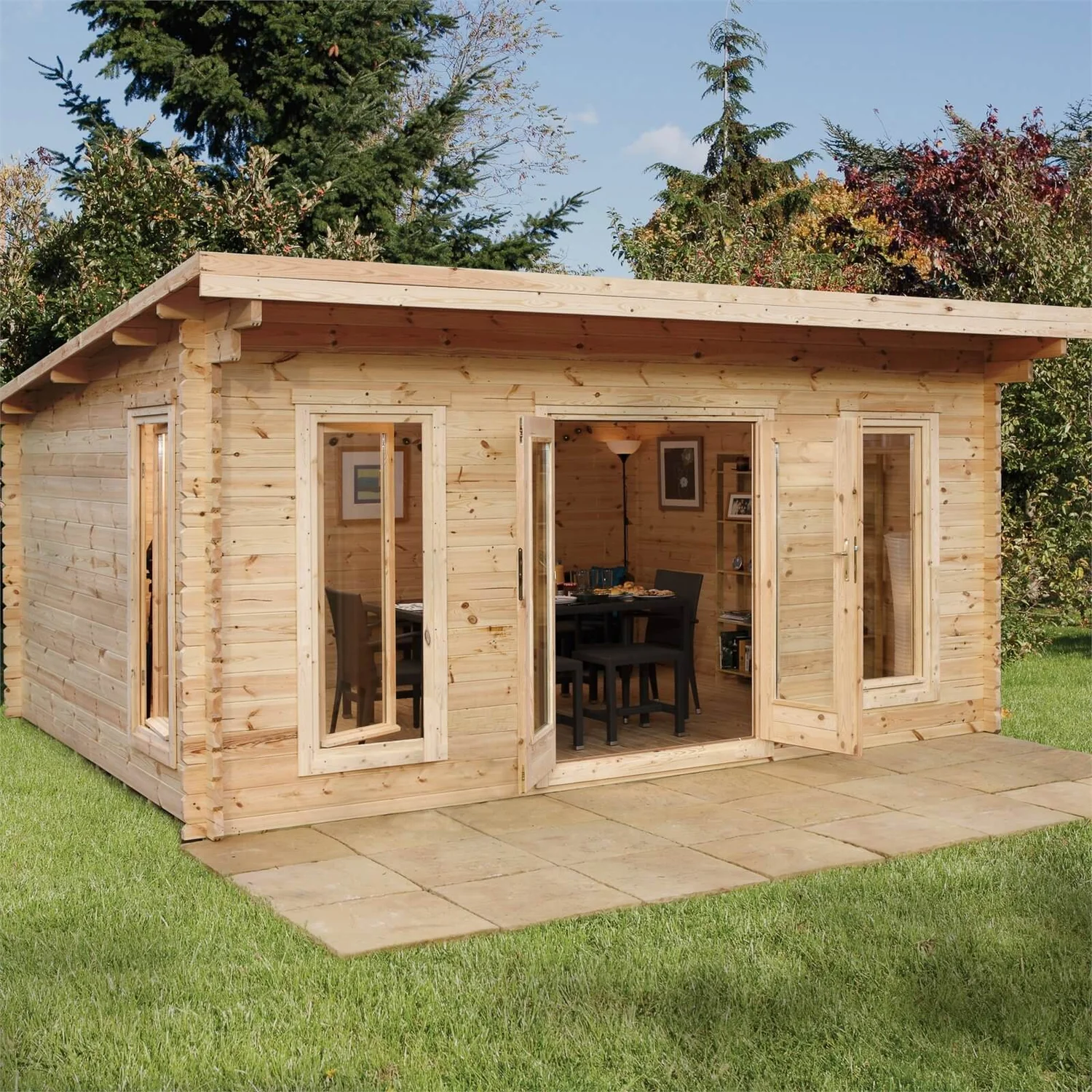 Forest Mendip 5.0m X 4.0m Log Cabin Double Glazed, 24kg Polyester Felt, No Underlay 3 Forest Mendip 5.0m X 4.0m Log Cabin Double Glazed, 24kg Polyester Felt, No Underlay