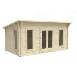Forest Elmley 5.0m X 3.0m Log Cabin Double Glazed 34kg Polyester Felt, Plus Underlay -Elise Bloom 12832787 2514833196420494