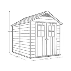 Keter Newton 7.5 X 9ft Outdoor Plastic Garden Storage Shed - Brown 14 Keter Newton 7.5 X 9ft Outdoor Plastic Garden Storage Shed - Brown -Elise Bloom 12833042 4104843484562846