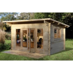 Forest Melbury 4.0m X 3.0m Log Cabin Single Glazed 24kg Polyester Felt, No Underlay - Installation Included 13 Forest Melbury 4.0m X 3.0m Log Cabin Single Glazed 24kg Polyester Felt, No Underlay - Installation Included -Elise Bloom 12833105 1384833196836417