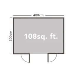 Forest Melbury 4.0m X 3.0m Log Cabin Double Glazed 24kg Polyester Felt, Plus Underlay - Installation Included -Elise Bloom 12833111 5924833196513695