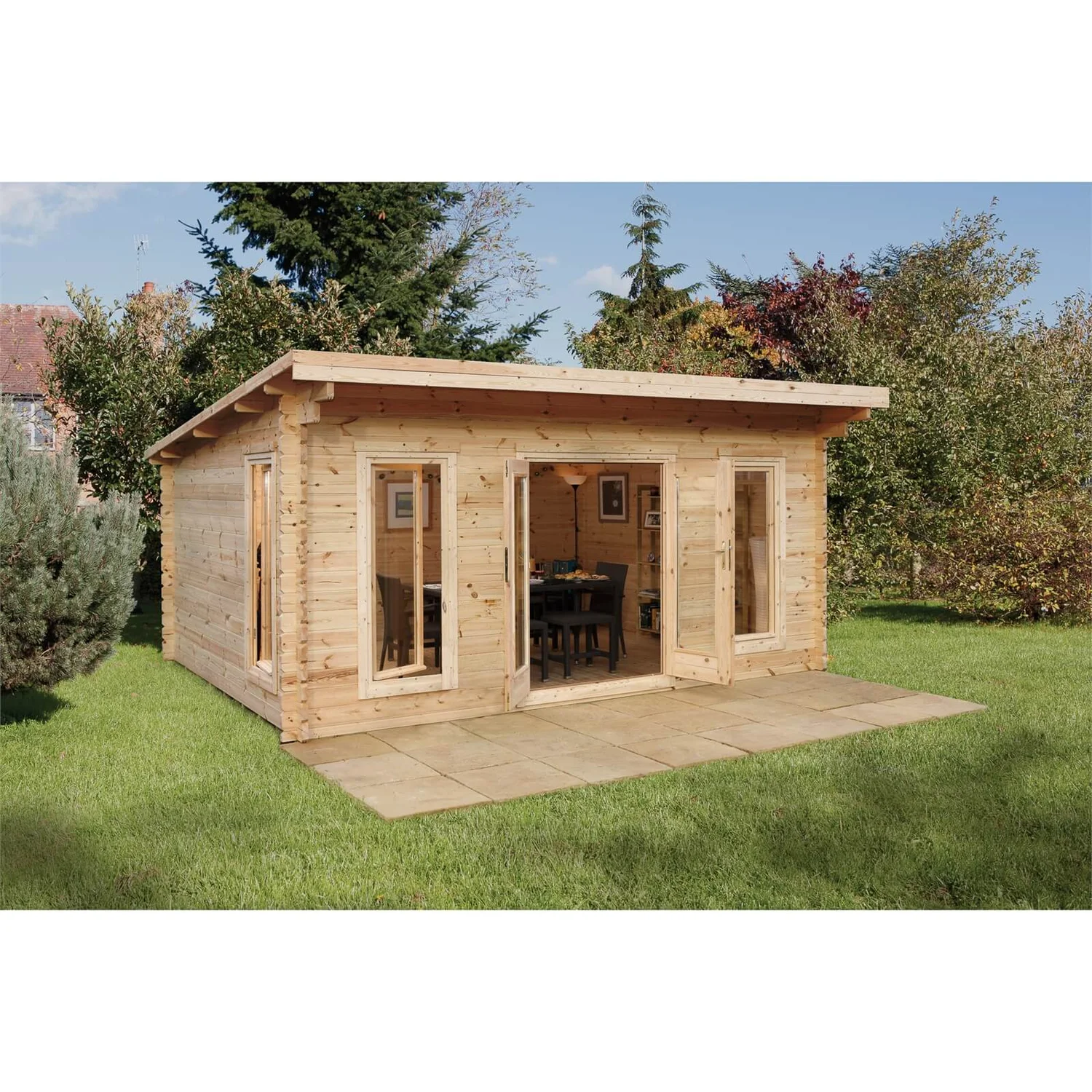 Forest Mendip 5.0m X 4.0m Log Cabin Double Glazed, 24kg Polyester Felt, No Underlay - Installation Included 4 Forest Mendip 5.0m X 4.0m Log Cabin Double Glazed, 24kg Polyester Felt, No Underlay - Installation Included - Image 2