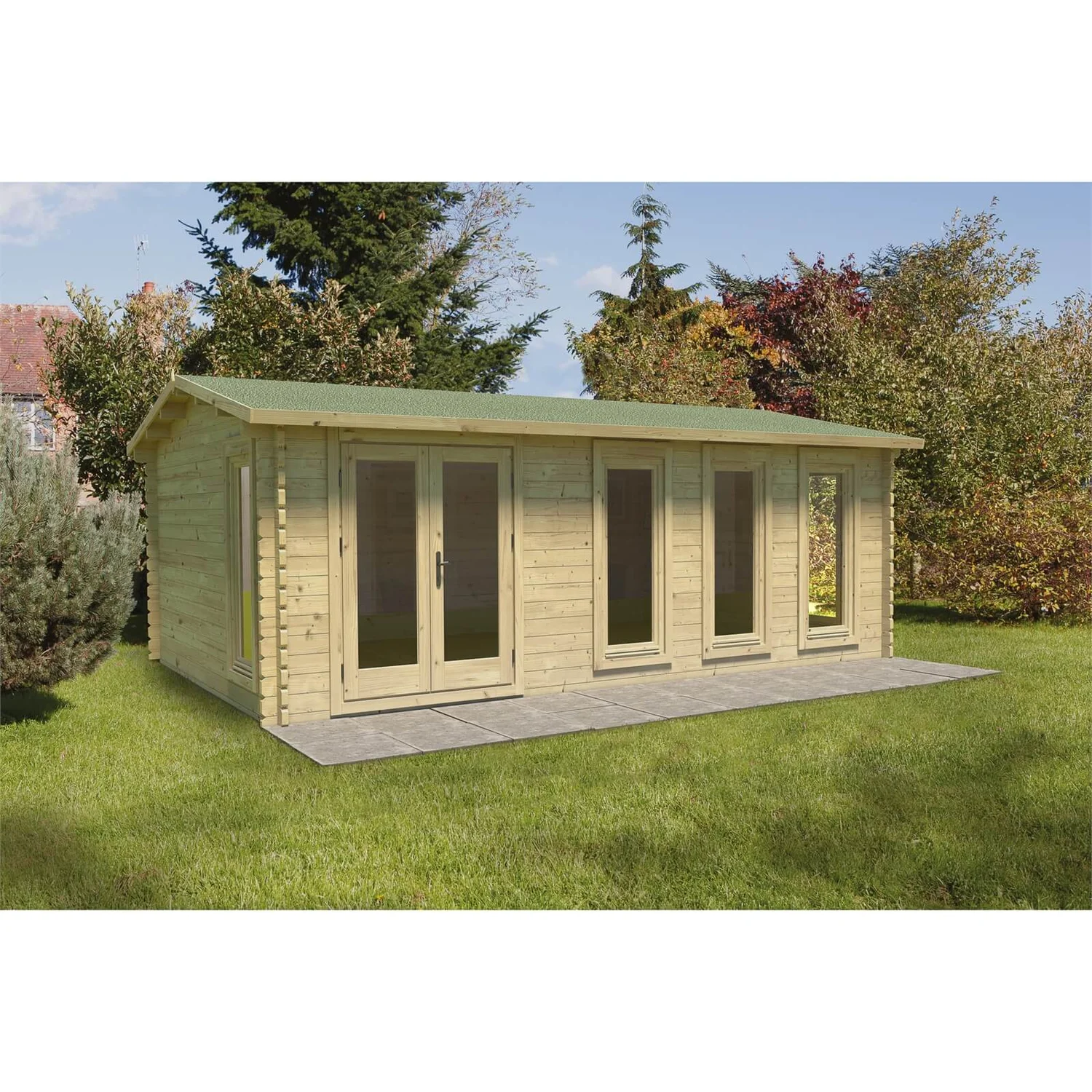 Forest Blakedown 6.0m X 4.0m Log Cabin Double Glazed 24kg Polyester Felt, Plus Underlay - Installation Included 4 Forest Blakedown 6.0m X 4.0m Log Cabin Double Glazed 24kg Polyester Felt, Plus Underlay - Installation Included - Image 2
