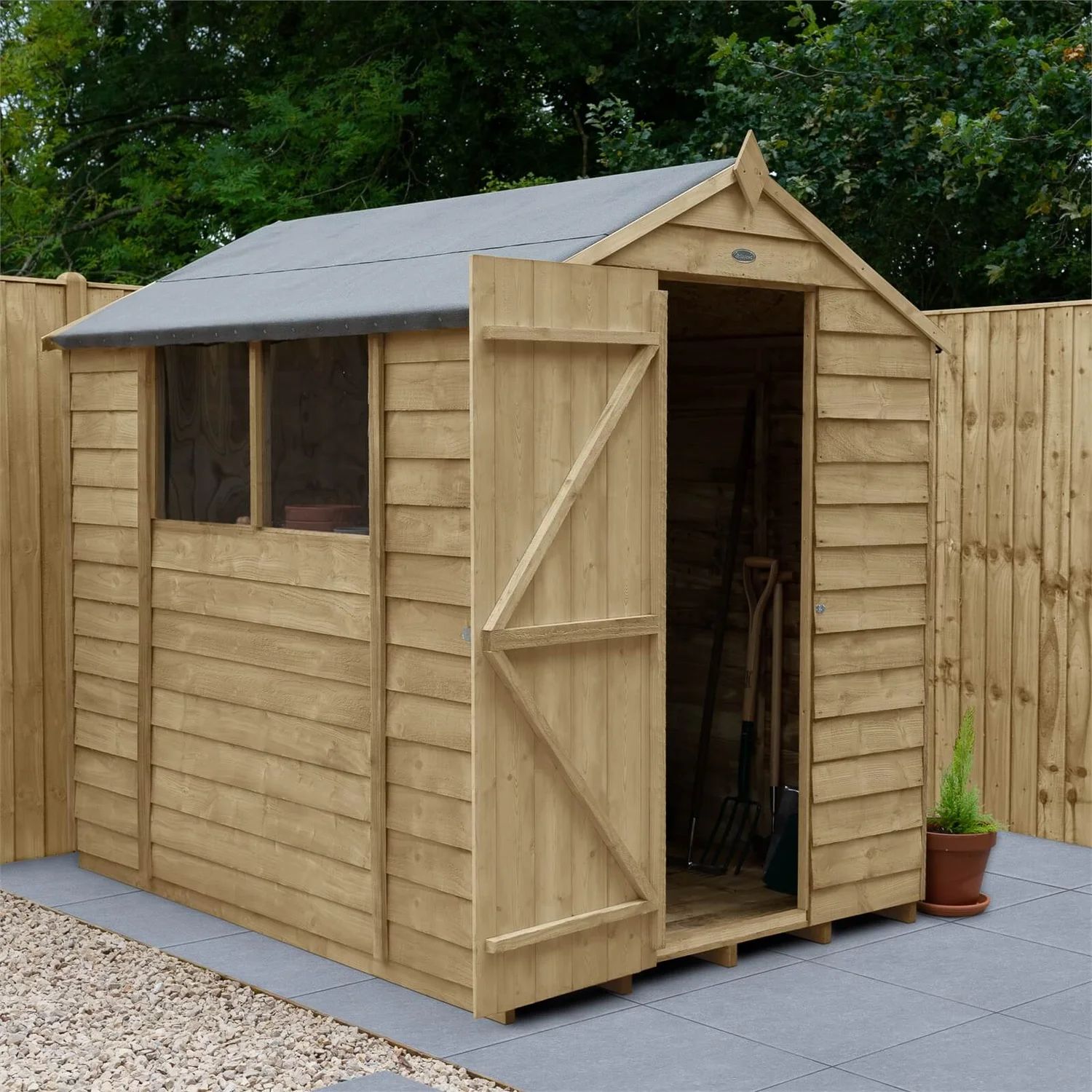 Forest 7 X 5ft Overlap Pressure Treated Apex Shed 4 Forest 7 X 5ft Overlap Pressure Treated Apex Shed - Image 2