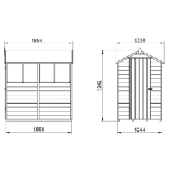 Forest 6 X 4ft Overlap Pressure Treated Apex Shed- 4 Window -Elise Bloom 12833289 2434833201959823