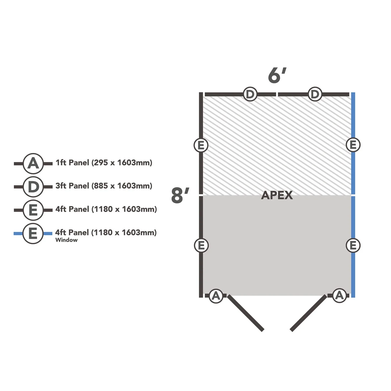 Forest 8 X 6ft Overlap Pressure Treated Apex Shed - Double Door 4 Windows 12 Forest 8 X 6ft Overlap Pressure Treated Apex Shed - Double Door 4 Windows - Image 10