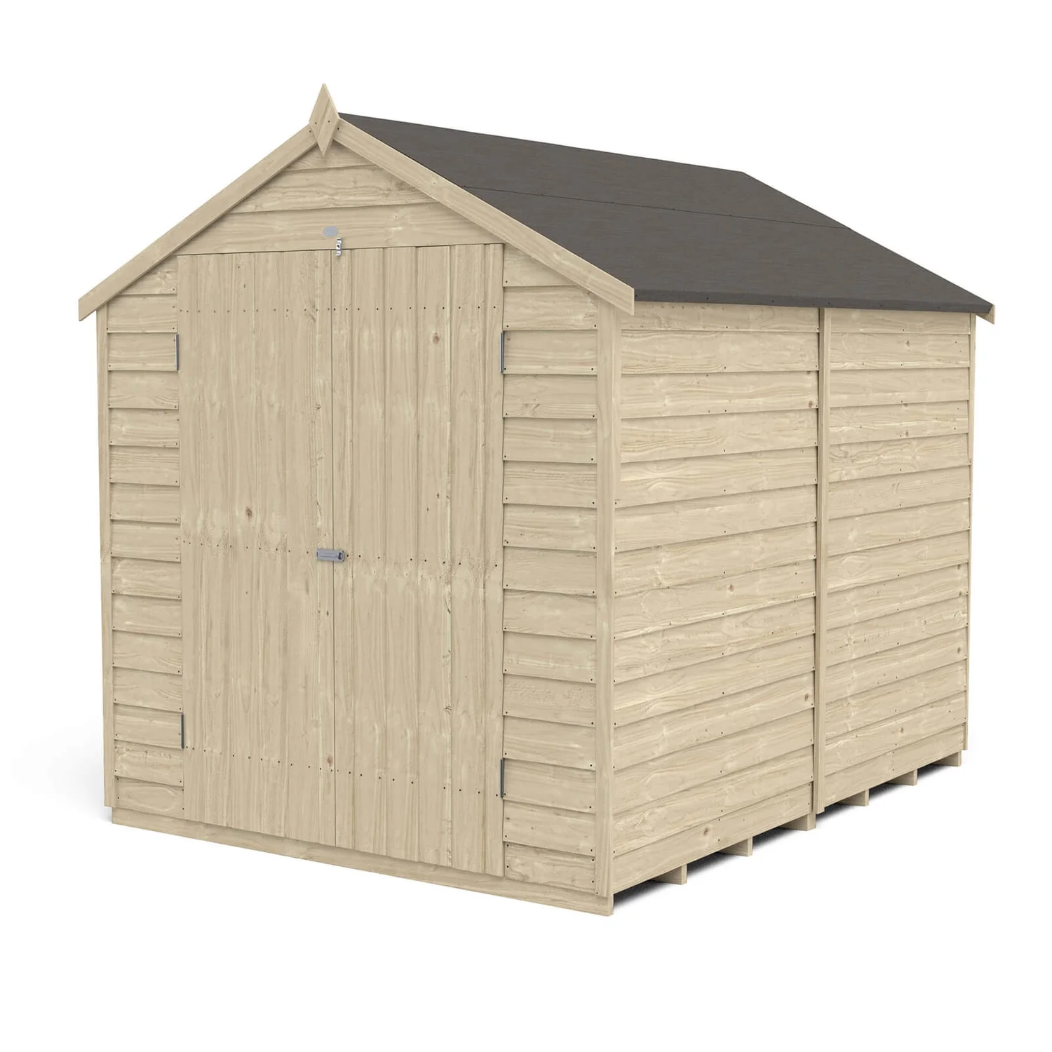 Forest 8 X 6ft Overlap Pressure Treated Apex Shed - Double Door No Windows 3 Forest 8 X 6ft Overlap Pressure Treated Apex Shed - Double Door No Windows
