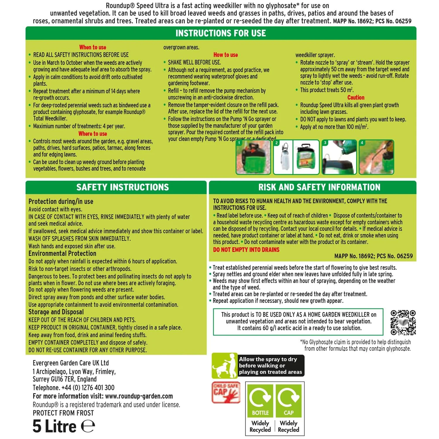 Roundup Speed Ultra Ready To Use Pump N Go Weedkiller Refill - 5L 4 Roundup Speed Ultra Ready To Use Pump N Go Weedkiller Refill - 5L - Image 2