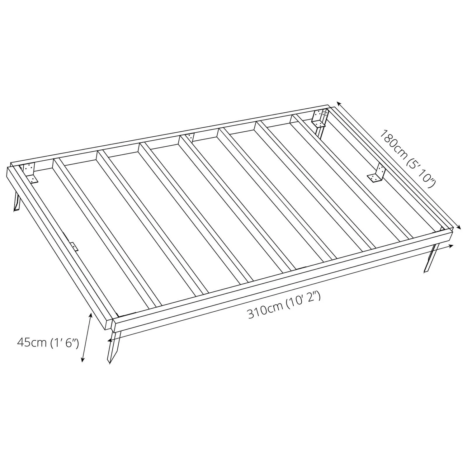 Mercia 10x6ft Pressure Treated Wooden Shed Base 10 Mercia 10x6ft Pressure Treated Wooden Shed Base - Image 8