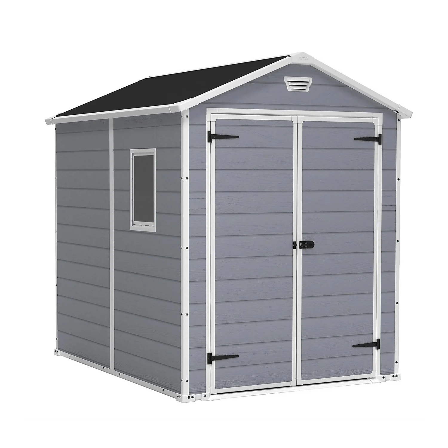 Keter Manor 6 X 8ft Outdoor Garden Apex Storage Shed - Grey 3 Keter Manor 6 X 8ft Outdoor Garden Apex Storage Shed - Grey