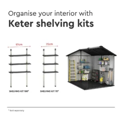 Keter Oakland 7.5 X 9ft Outdoor Garden Apex Storage Shed - Grey 21 Keter Oakland 7.5 X 9ft Outdoor Garden Apex Storage Shed - Grey -Elise Bloom 12840578 1635036179845699