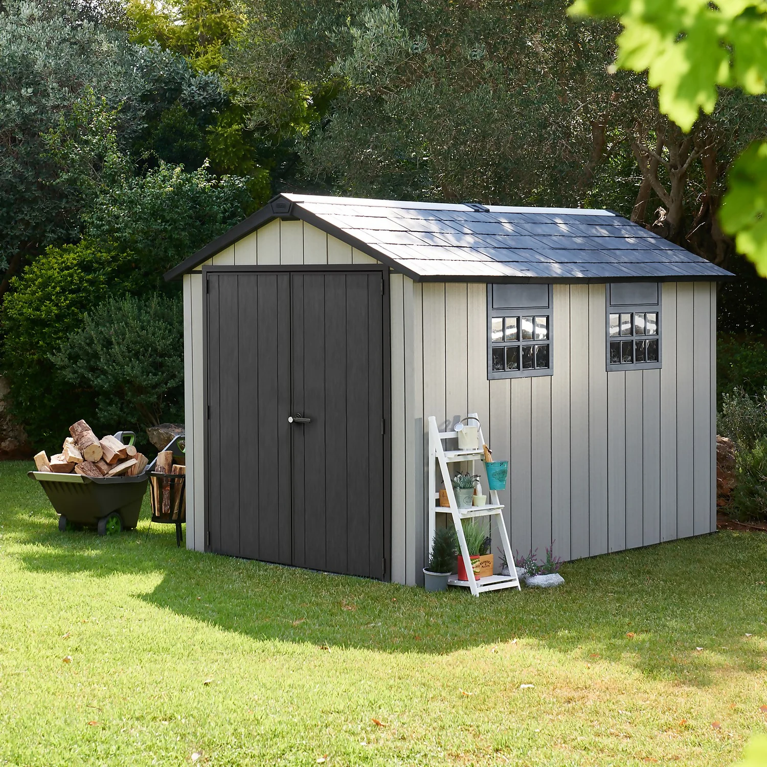 Keter Oakland 7.5 X 11ft Outdoor Garden Apex Storage Shed - Grey 12 Keter Oakland 7.5 X 11ft Outdoor Garden Apex Storage Shed - Grey - Image 10