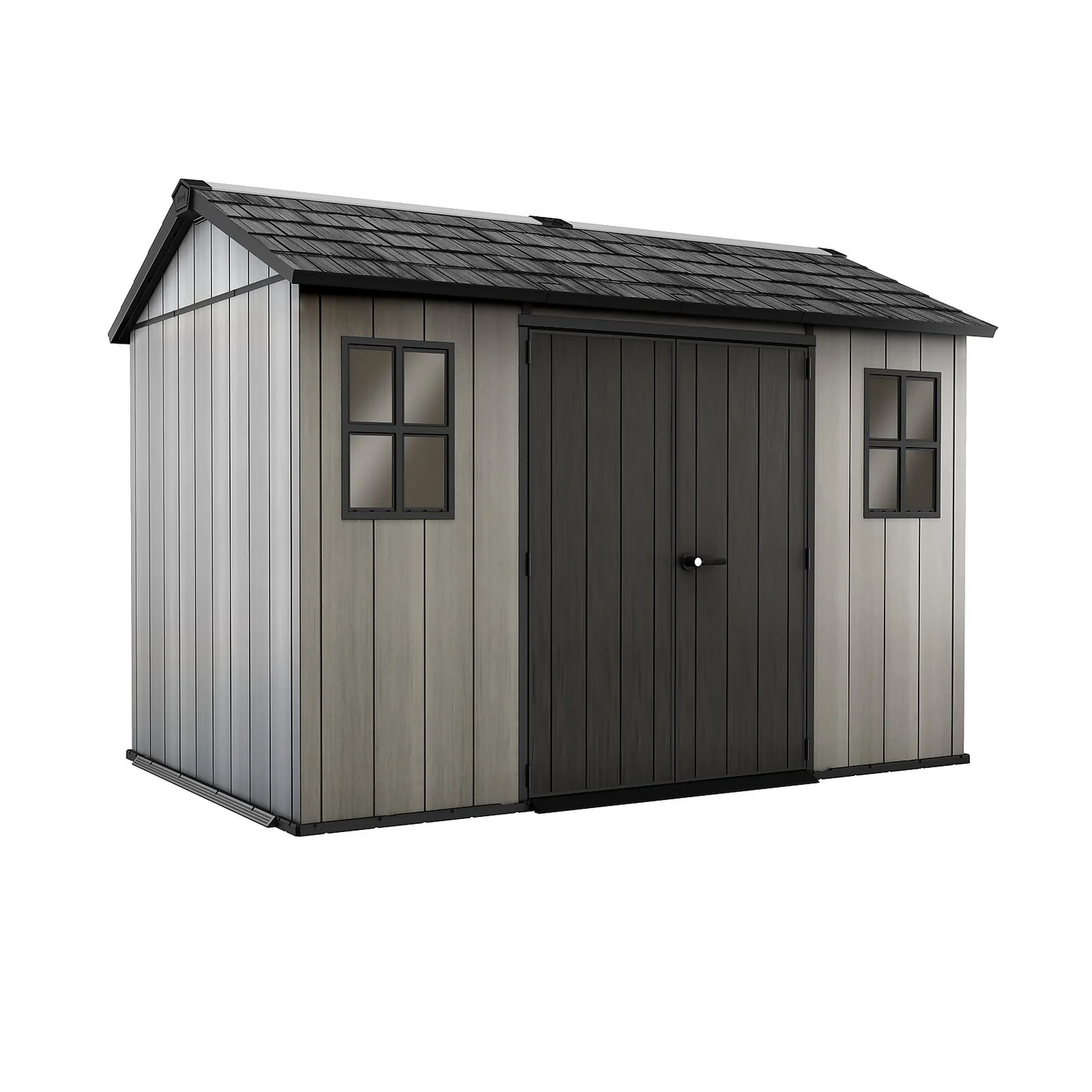 Keter Oakland 11 X 7.5ft Outdoor Garden Apex Storage Shed - Grey 3 Keter Oakland 11 X 7.5ft Outdoor Garden Apex Storage Shed - Grey