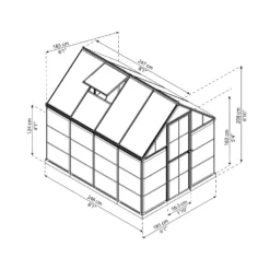 Palram Canopia Hybrid 6 X 8ft Green Greenhouse -Elise Bloom 12877500 1694853166039411