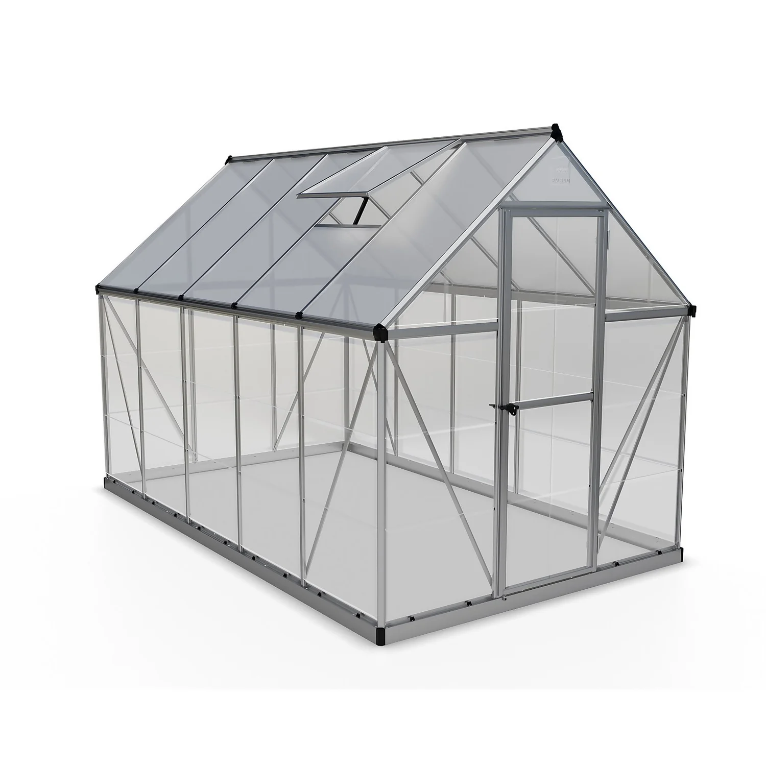Palram Canopia Hybrid 6 X 10ft Silver Greenhouse 3 Palram Canopia Hybrid 6 X 10ft Silver Greenhouse
