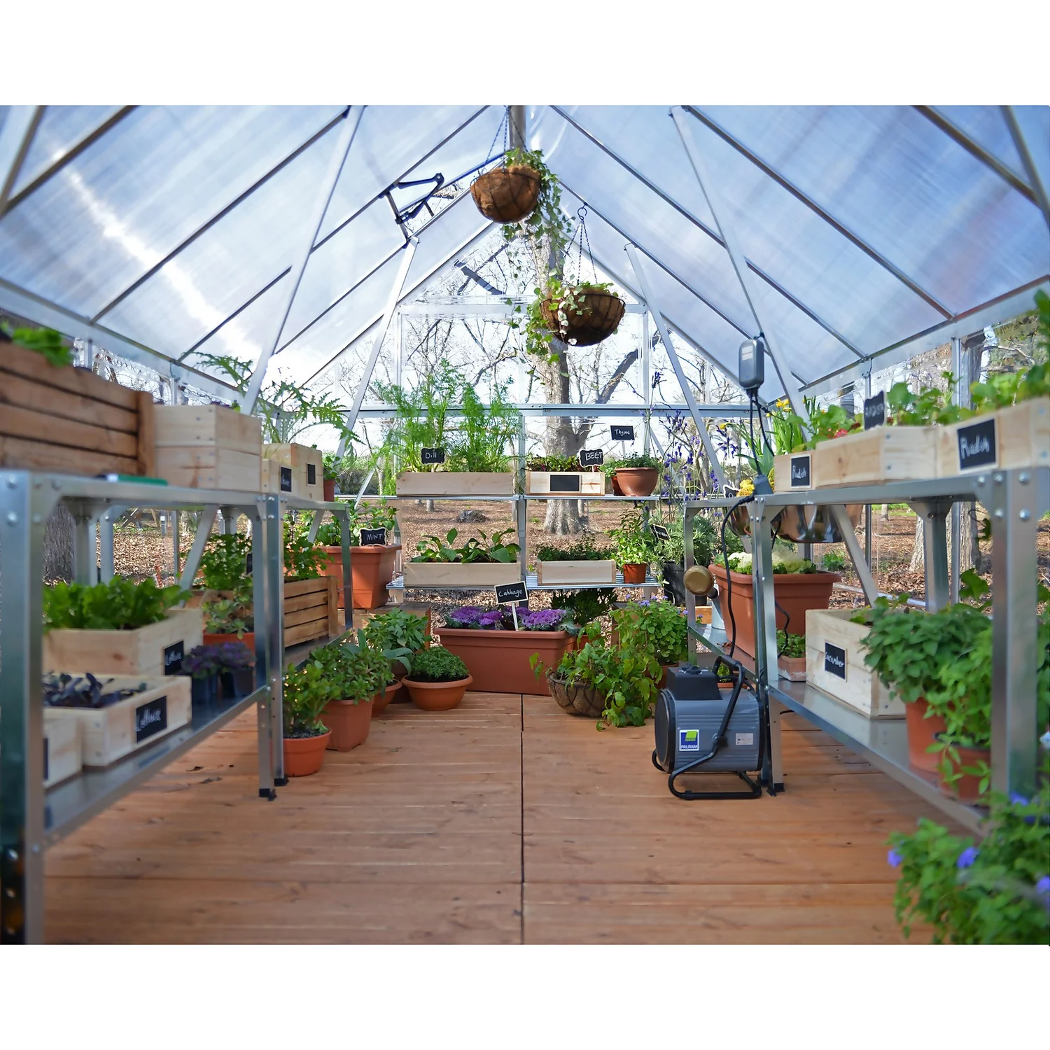 Palram Canopia Hybrid 6 X 10ft Silver Greenhouse 6 Palram Canopia Hybrid 6 X 10ft Silver Greenhouse - Image 4