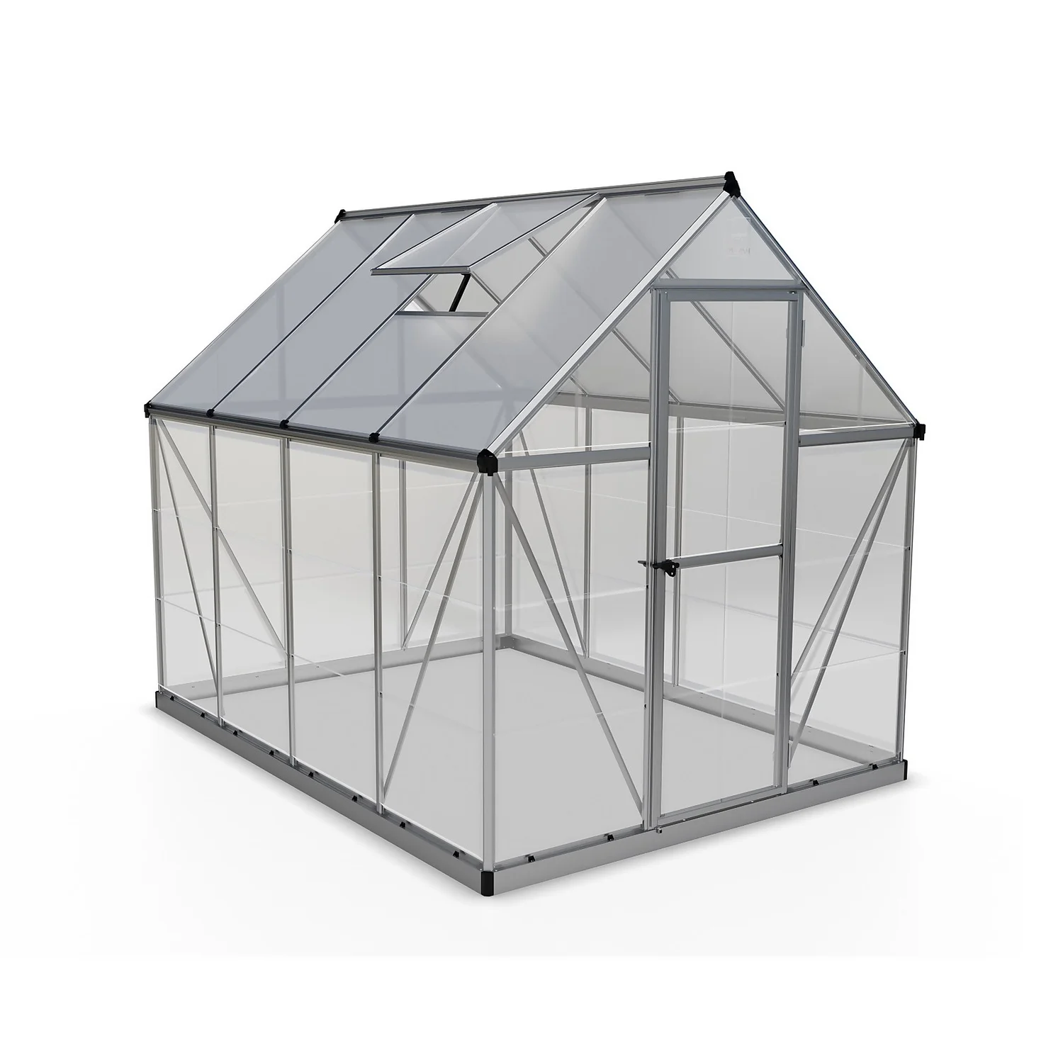 Palram Canopia Hybrid 6 X 8ft Greenhouse - Silver 3 Palram Canopia Hybrid 6 X 8ft Greenhouse - Silver