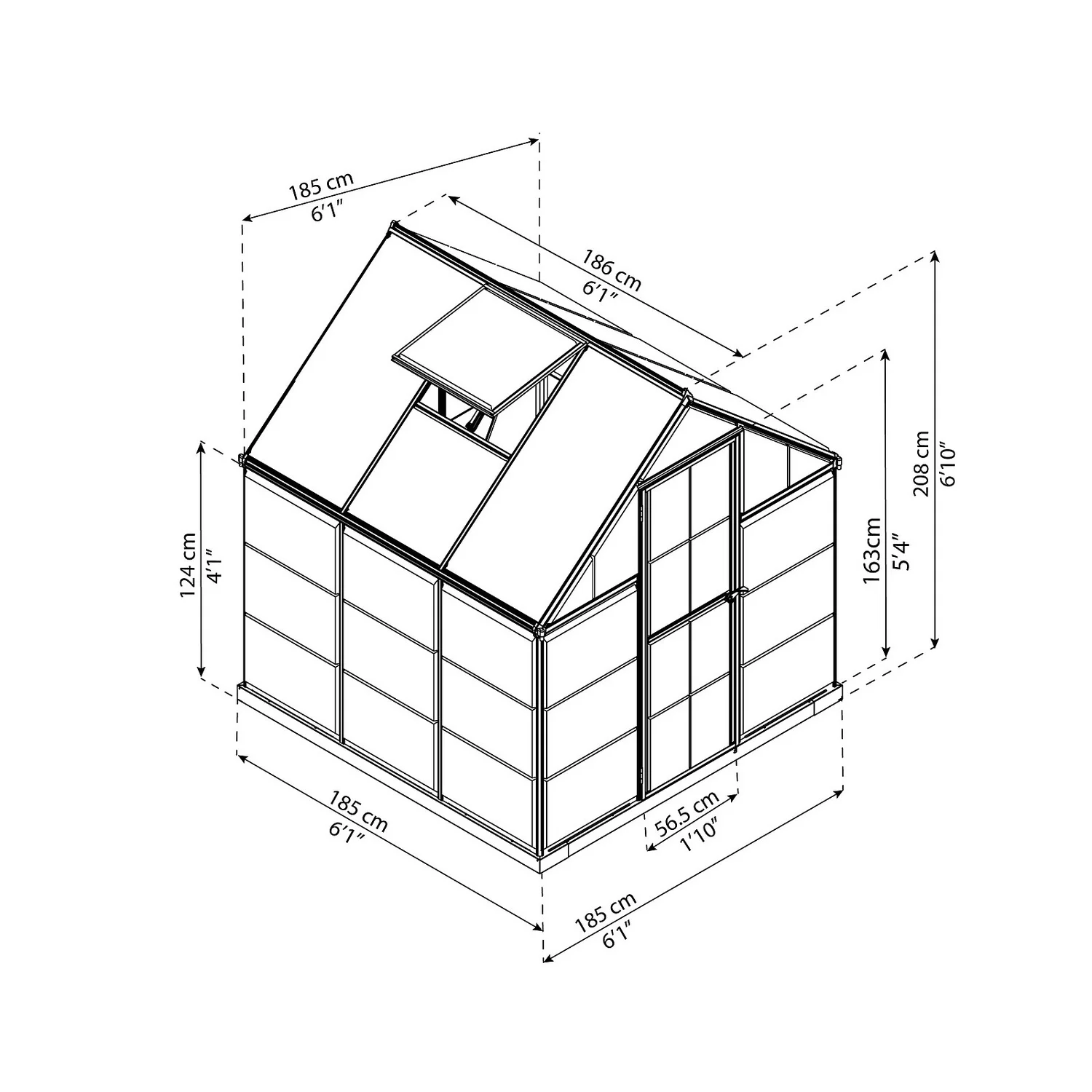 Palram Canopia Hybrid 6 X 6ft Silver Greenhouse 7 Palram Canopia Hybrid 6 X 6ft Silver Greenhouse - Image 5
