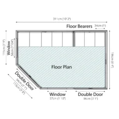 Country Living Ribble 7 X 7ft Premium Corner Summerhouse With Side Shed Painted + Installation - Aurora Green 14 Country Living Ribble 7 X 7ft Premium Corner Summerhouse With Side Shed Painted + Installation - Aurora Green -Elise Bloom 12881693 1734843883251842