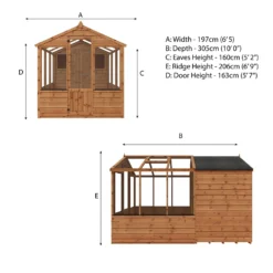 Country Living Grassthorpe 10 X 6ft Traditional Apex Greenhouse Combi Shed Painted + Installation - Aurora Green -Elise Bloom 12881727 1744976288162352