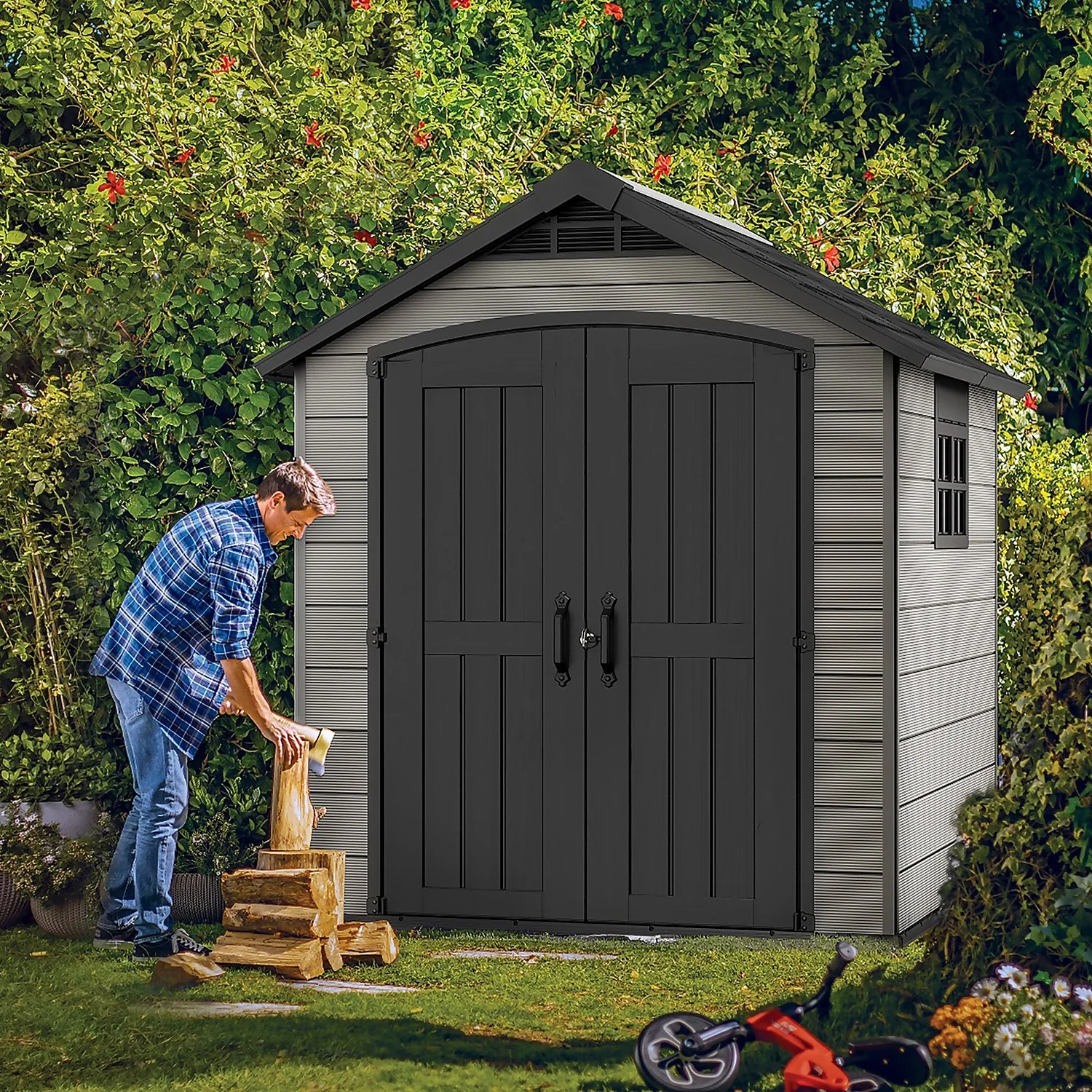 Keter Premier 7 X 7ft Outdoor Garden Apex Storage Shed - Grey 12 Keter Premier 7 X 7ft Outdoor Garden Apex Storage Shed - Grey - Image 10