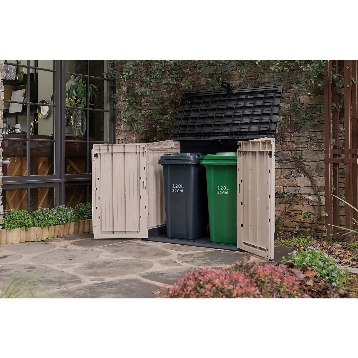 Keter Store It Out Midi Outdoor Garden Storage Shed 880L - Beige/Brown 5 Keter Store It Out Midi Outdoor Garden Storage Shed 880L - Beige/Brown - Image 3