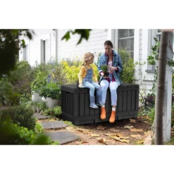 Keter Kentwood Outdoor Garden Storage Box 350L - Graphite 11 Keter Kentwood Outdoor Garden Storage Box 350L - Graphite -Elise Bloom 12885762 2124899008544693