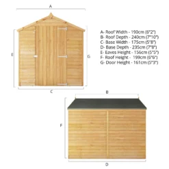 Mercia 8x6ft Overlap Apex Wooden Shed With Installation -Elise Bloom 12888100 3495033256652176