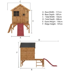 Mercia 7 X 9'4ft Snug Wooden Playhouse Tower And Slide 18 Mercia 7 X 9'4ft Snug Wooden Playhouse Tower And Slide -Elise Bloom 12888286 1615027554274010