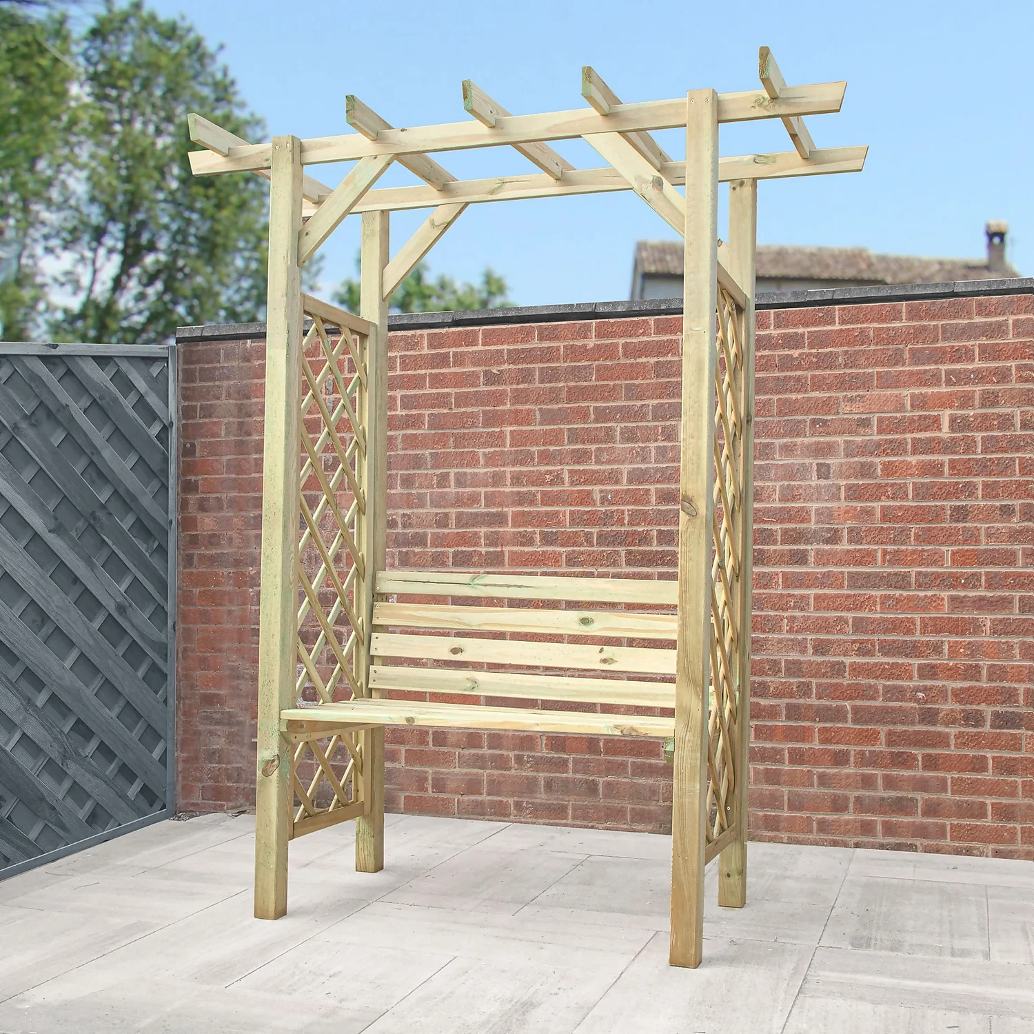 Mercia Pergola Seated Arbour 4 Mercia Pergola Seated Arbour - Image 2