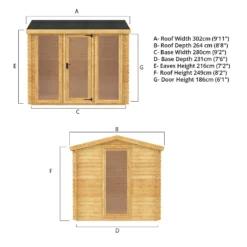 Mercia 3 X 2.5m 19mm Log Cabin 20 Mercia 3 X 2.5m 19mm Log Cabin -Elise Bloom 12888307 2115023719196020