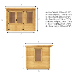 Mercia 3 X 2.4m 19mm Log Cabin (Installed) -Elise Bloom 12888475 1185023719190872