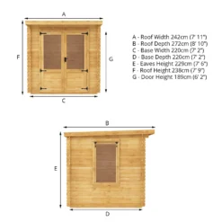 Mercia 2.4 X 2.4m 19mm Log Cabin (Installed) 20 Mercia 2.4 X 2.4m 19mm Log Cabin (Installed) -Elise Bloom 12888477 1805023718483691