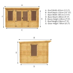 Mercia 4 X 3m 19mm Log Cabin (Installed) -Elise Bloom 12888481 5965023719434490