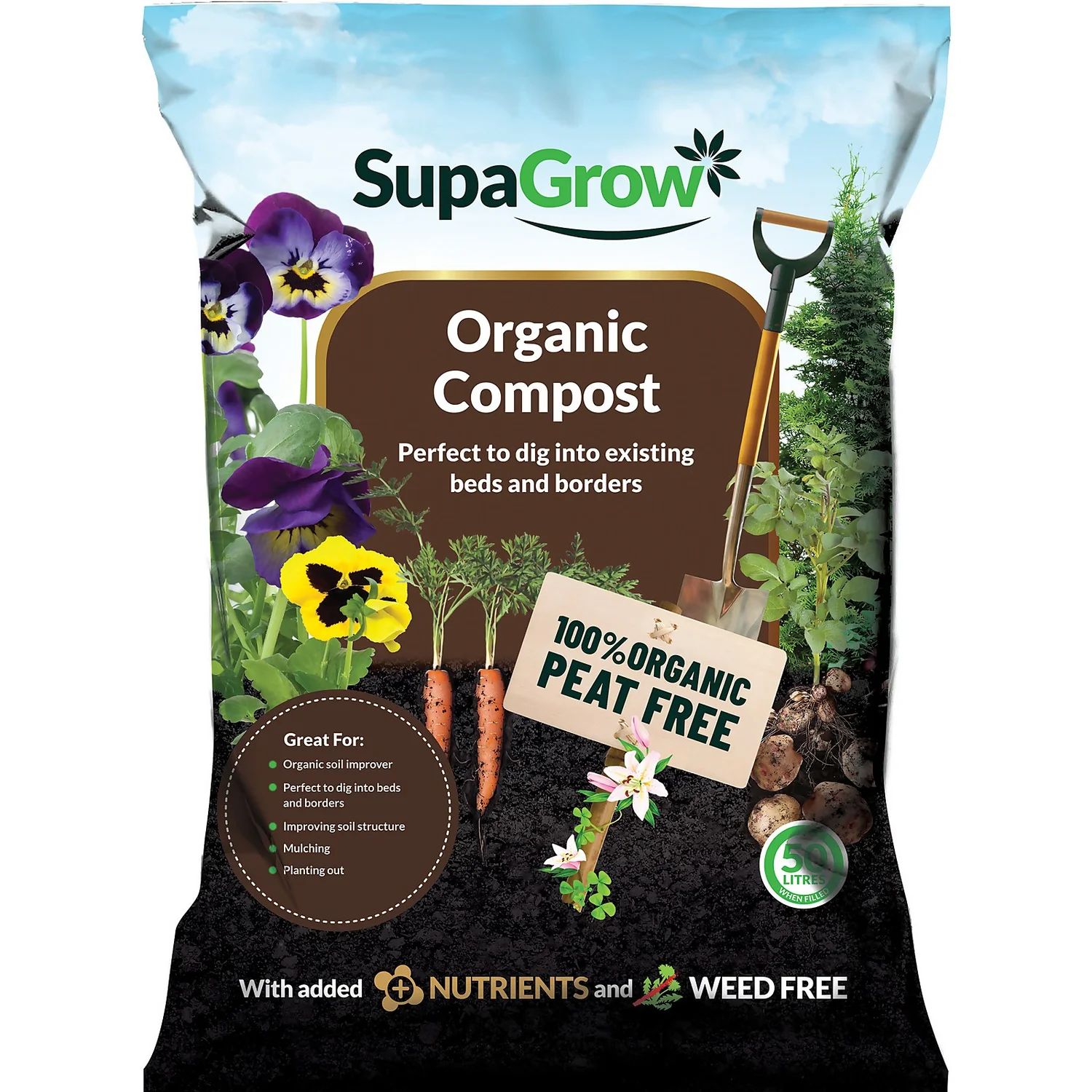 SupaGrow Peat Free Organic Soil Improver - 50L 3 SupaGrow Peat Free Organic Soil Improver - 50L