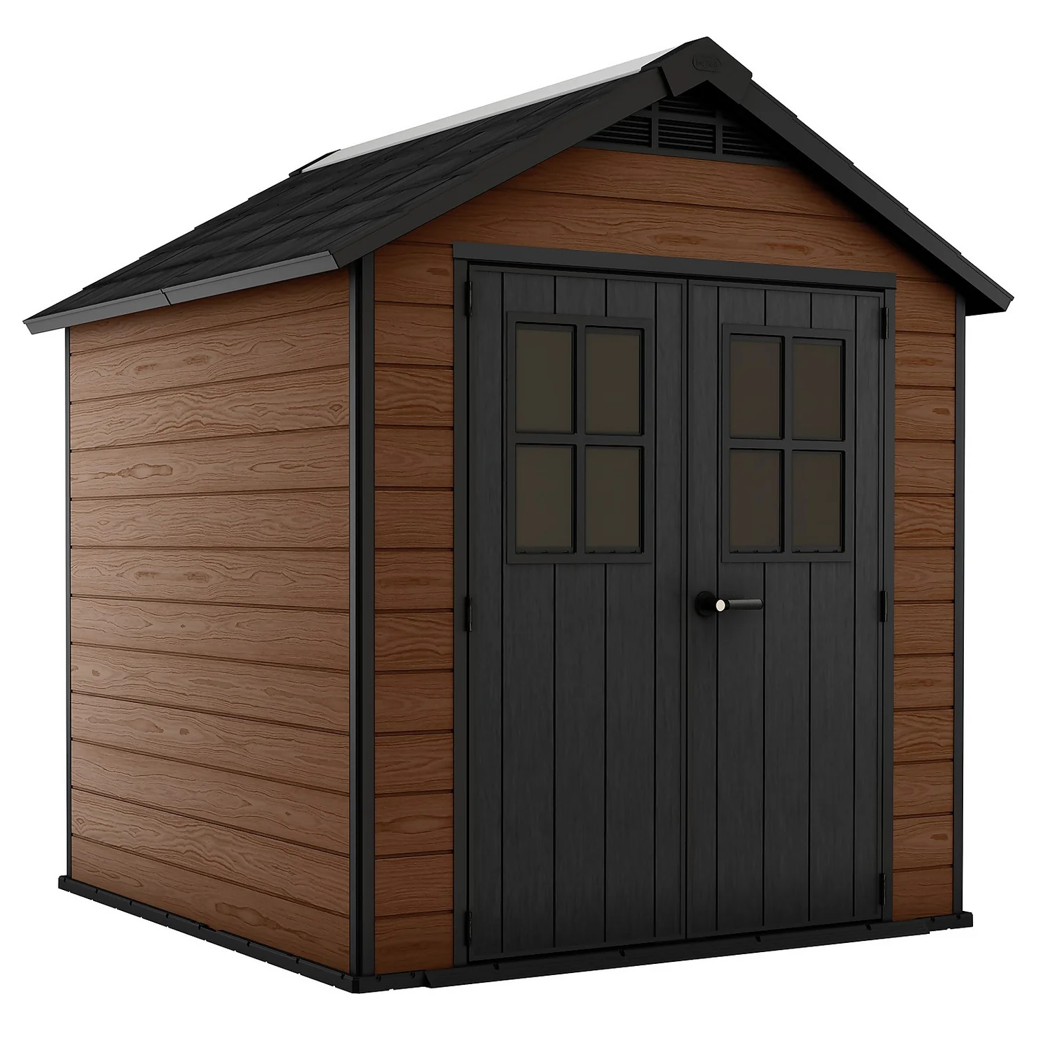 Keter Newton 7.5 X 7ft Outdoor Plastic Garden Storage Shed - Brown 3 Keter Newton 7.5 X 7ft Outdoor Plastic Garden Storage Shed - Brown