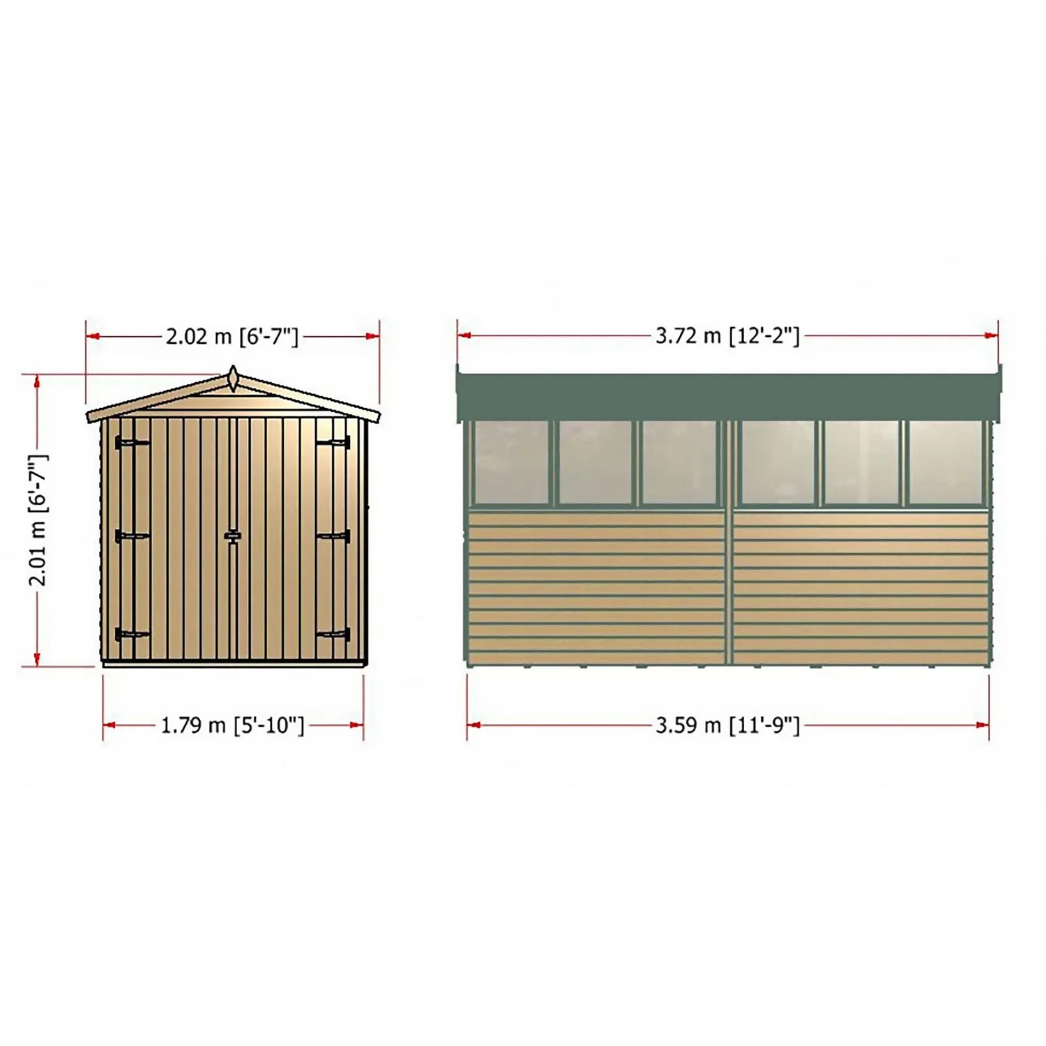 Shire 12 X 6ft Shed Overlap Double Door 9 Shire 12 X 6ft Shed Overlap Double Door - Image 7