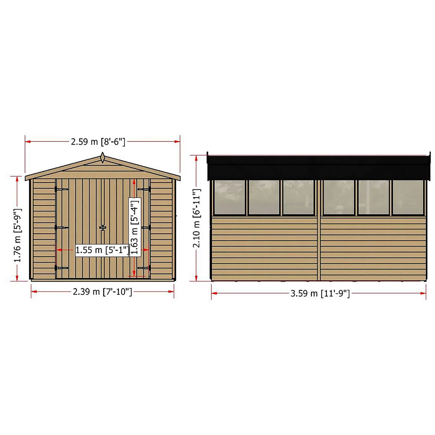 Shire 12 X 8ft Shed Overlap Double Door 11 Shire 12 X 8ft Shed Overlap Double Door - Image 9