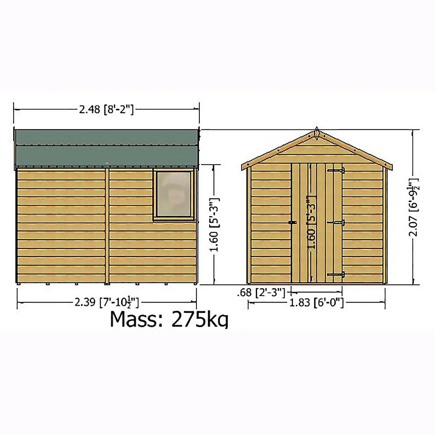 Shire 8 X 6ft Durham Shed Single Door 10 Shire 8 X 6ft Durham Shed Single Door - Image 8