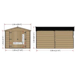 Shire 12 X 8ft Shed Overlap Double Door - No Windows -Elise Bloom 13082813 6994862497981632