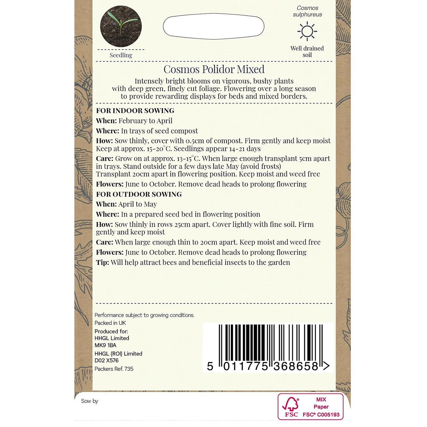 Country Living Cosmos Polidor Mixed Seeds 4 Country Living Cosmos Polidor Mixed Seeds - Image 2