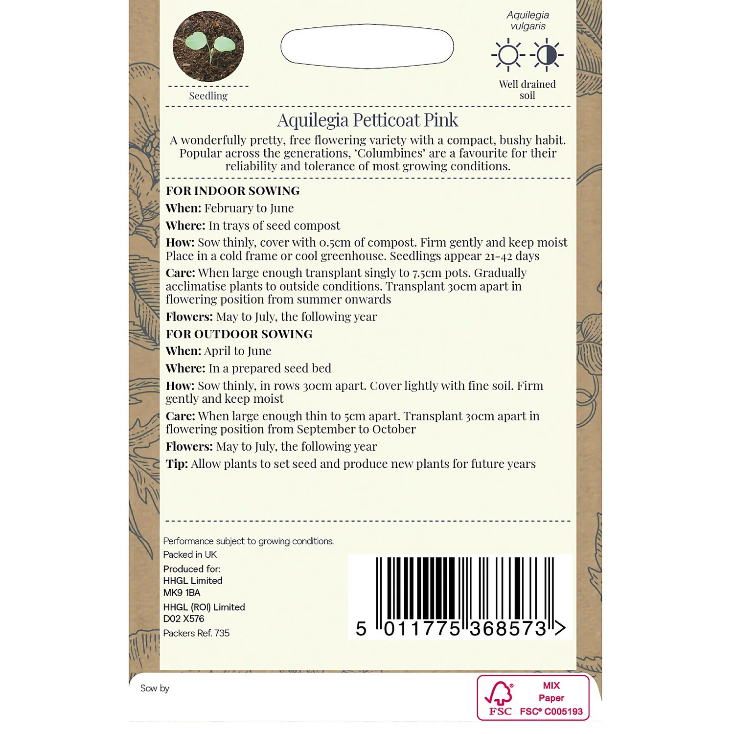 Country Living Aquilegia Petticoat Pink Seeds 4 Country Living Aquilegia Petticoat Pink Seeds - Image 2