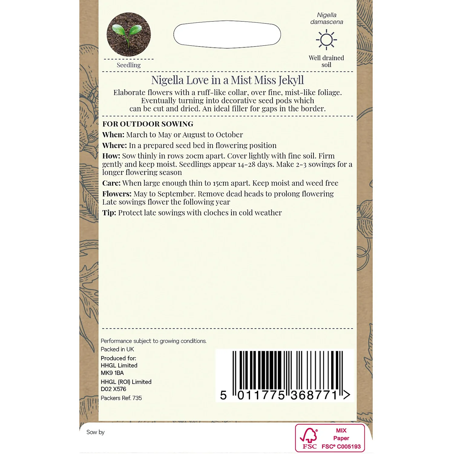 Country Living Nigella Love In A Mist Miss Jekyll Seeds 4 Country Living Nigella Love In A Mist Miss Jekyll Seeds - Image 2