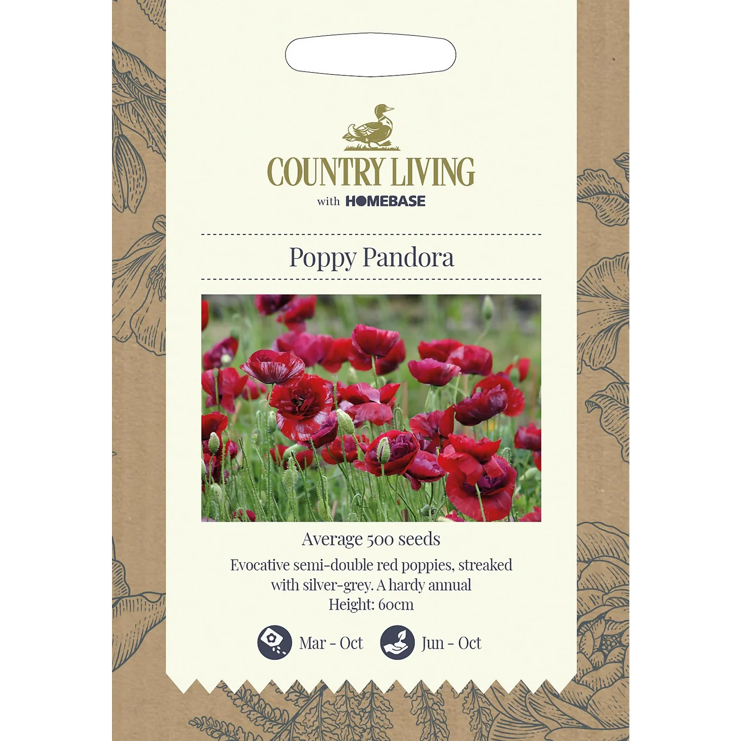 Country Living Poppy Pandora Seeds 3 Country Living Poppy Pandora Seeds
